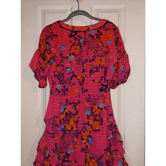 Tanya Taylor Kayla Falling Floral Pink Flower Ruffle Mini Dress Size 2 - Picture 10 of 10